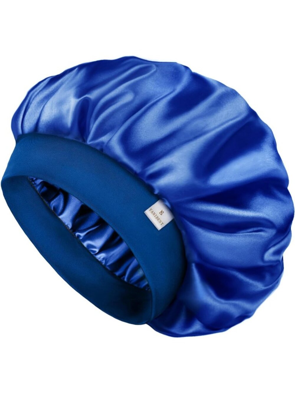 〽️Women Royal Blue Silk Bonnet Sleeping Double Layer Satin Natural Curly Hair